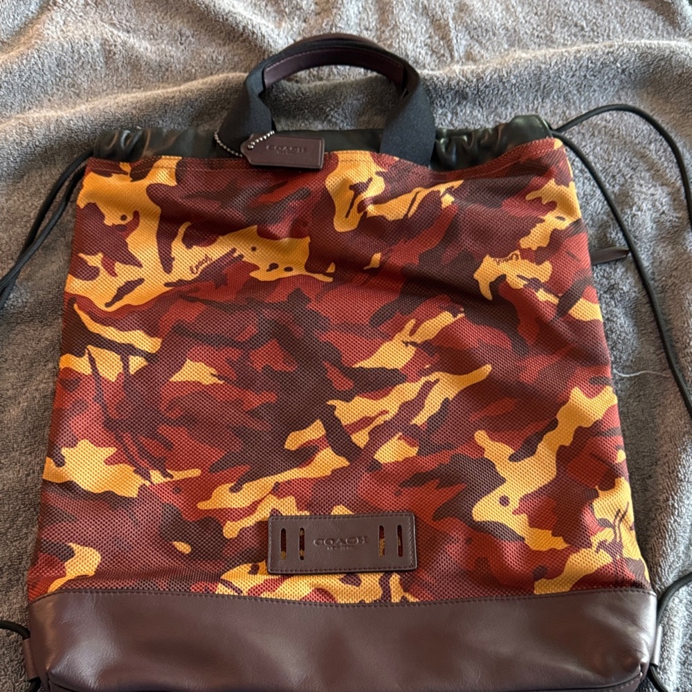 Coach Terrain Drawstring backpack Rust Camo - Picture 3 of 5